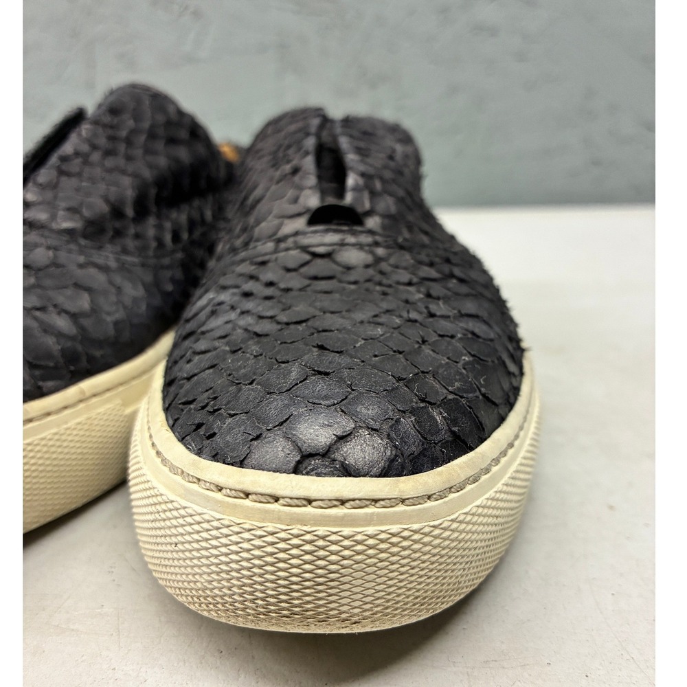 Vince Blair Snakeskin Slip On Women's 7.5 Black Leather Platform Luxe Sneaker - Picture 8 of 15
